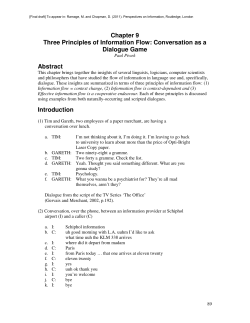 Three Principles of Information Flow: Conversation as a Dialogue