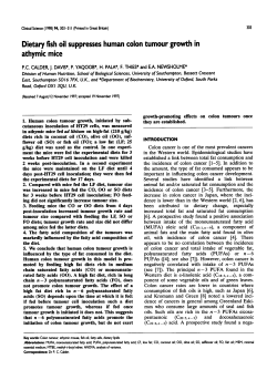 Dietary fish oil suppresses human colon tumour