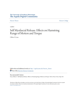 Self Myofascial Release: Effects on Hamstring Range of Motion and