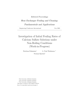 Investigation of Initial Fouling Rates of Calcium Sulfate Solutions