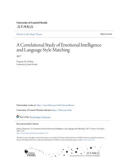 A Correlational Study of Emotional Intelligence and