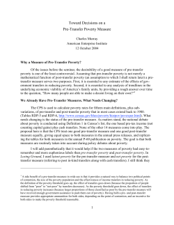 Toward Decisions on a Pre-Transfer Poverty Measure