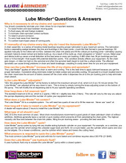 Lube Minder® Question and Answer