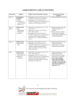 Assignments and Activities - Fall 2011