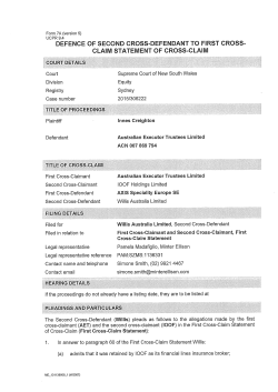 defence of second cross-defendant to first cross