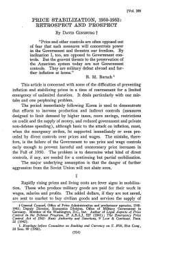 Price Stabilization 1950-1952 - Penn Law: Legal Scholarship