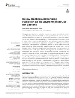 Below-Background Ionizing Radiation as an Environmental Cue for