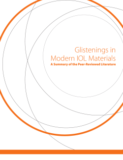 Glistenings in Modern IOL Materials