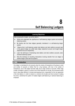 Self Balancing Ledgers - ICAI Knowledge Gateway