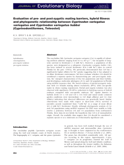 Evaluation of pre and postzygotic mating barriers, hybrid fitness and