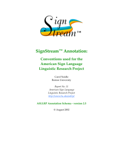 SignStream Annotation: Conventions used for