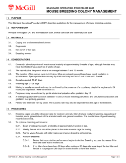 608- Mouse Breeding Colony Management