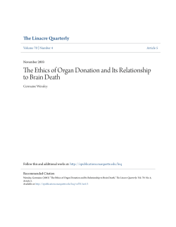 The Ethics of Organ Donation and Its Relationship to Brain Death
