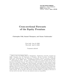 Cross-sectional Forecasts of the Equity Premium