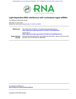 Light-dependent RNA interference with nucleobase