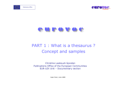 PART 1 : What is a thesaurus ? Concept and samples