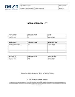 NEON Acronym List - National Ecological Observatory Network