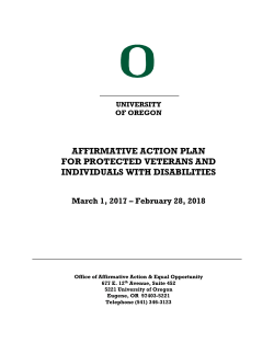 AFFIRMATIVE ACTION PLAN FOR PROTECTED VETERANS AND