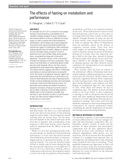 The effects of fasting on metabolism and performance