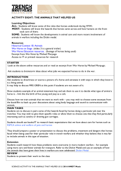 THE ANIMALS THAT HELPED US Learning Objectives