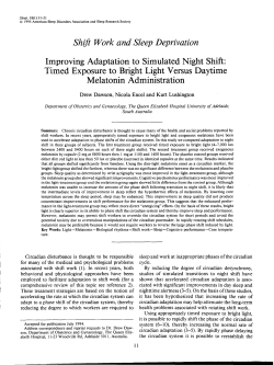 Shift Work and Sleep Deprivation