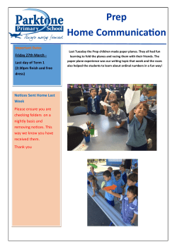 Prep Home Communication - Parktone Primary School