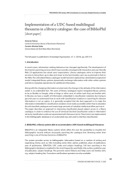 Implementation of a UDC-based multilingual thesaurus in a library