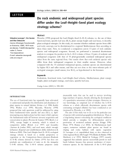 Do rock endemic and widespread plant species differ under