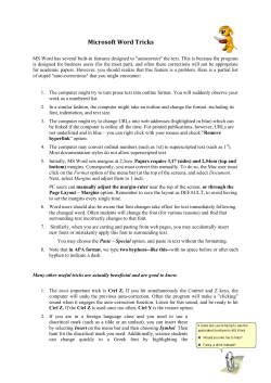 Stupid and Useful Microsoft Word Tricks