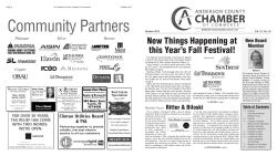 October 2015 Newsletter - Anderson County Chamber of Commerce