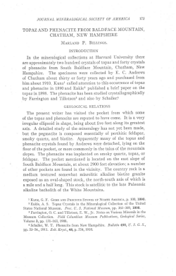 TOPAZAND PHENACITE FROM BALDFACE MOUNTAIN