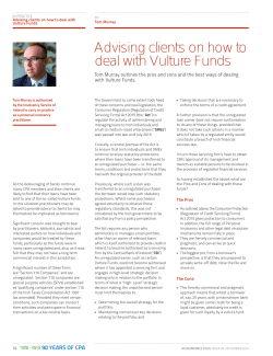 Advising clients on how to deal with Vulture Funds