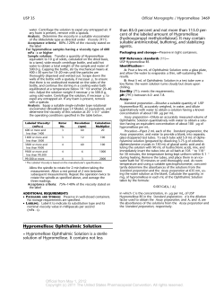Hypromellose Ophthalmic Solution