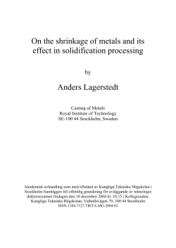 On the shrinkage of metals and its effect in solidification processing