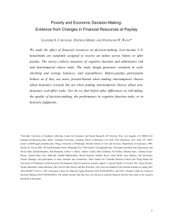 Poverty and Economic Decision-Making