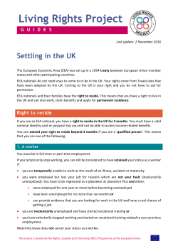 Right to reside - Law Centres Network