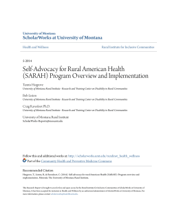 Self-Advocacy for Rural American Health (SARAH) Program