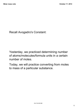 Molar Mass October 17