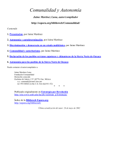 Comunalidad y Autonom&iacute;a