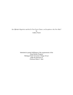 Sex Offender Registries and the Ex Post Facto Clause: an Exception