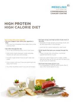 HIGH PROTEIN HIGH CALORIE DIET
