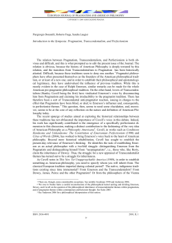 Introduction to the Symposia: Pragmatism, Transcendent