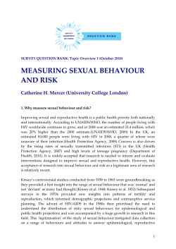 Measuring Sexual Behaviour and Risk