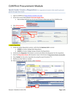 CUNYfirst Quick Guide-Create Requisition