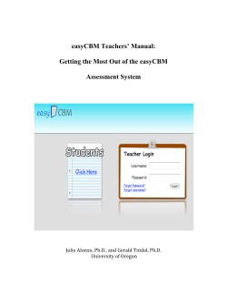 easyCBM Teachers` Manual