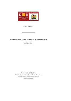 prohibition of female genital mutilation act