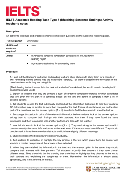 IELTS Academic Reading Task Type 7 (Matching Sentence Endings)