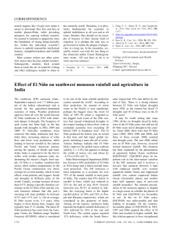 Effect of El Ni&ntilde;o on southwest monsoon rainfall