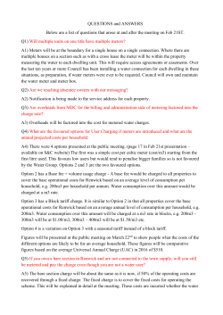 QUESTIONS and ANSWERS Below are a list of questions that arose