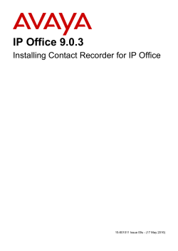 Contact Recorder for IP Office Installation